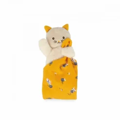 Kaloo Doudou chat Carré douceur Jaune< Doudou Polyester Recyclé|Doudou Animal