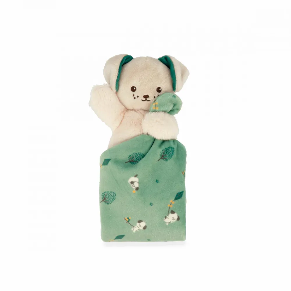 Kaloo Doudou chien Carré douceur Vert< Doudou Polyester Recyclé|Doudou Animal
