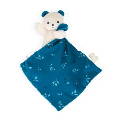 Kaloo Doudou ours Carré douceur Noctambule< Doudou Polyester Recyclé|Doudou Bleu