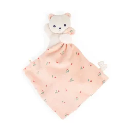 Kaloo Doudou ours Carré douceur Feuilles d'amour< Doudou Rose|Doudou Polyester Recyclé