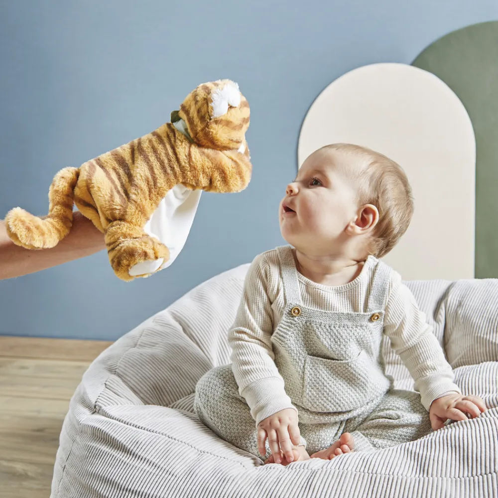 Kaloo Marionnette tigre Papaye< Marionnettes|Doudou Animal